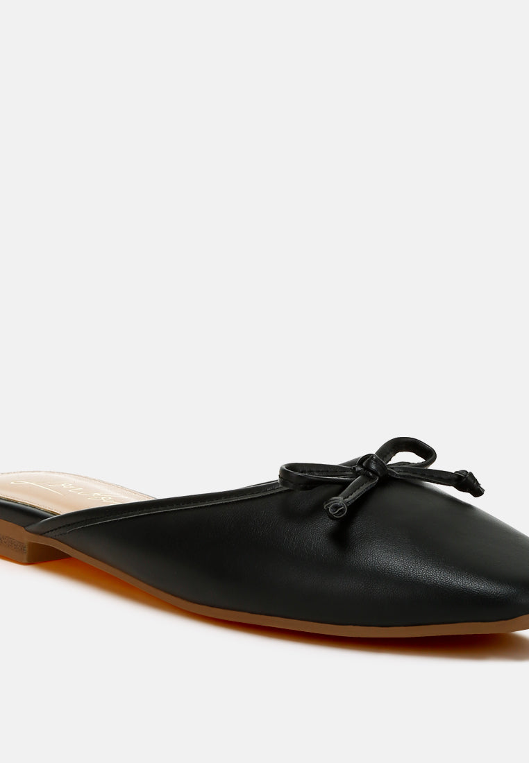 bow slip-on flat mules by ruw#color_black