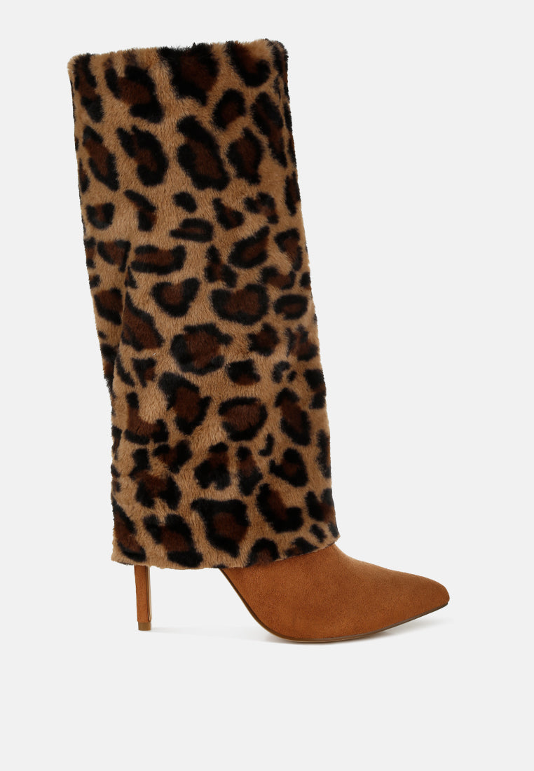 fold-over calf-high boots by ruw#color_leopard