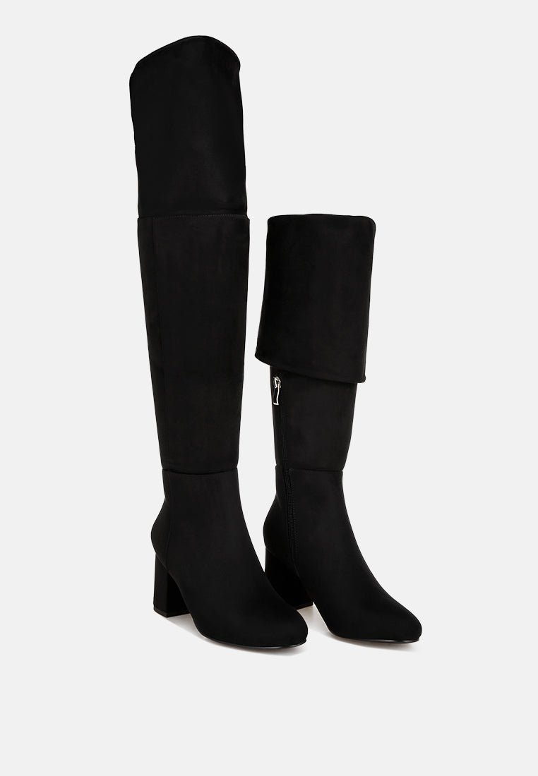 Celina Foldover Long Boots#color_black-suede