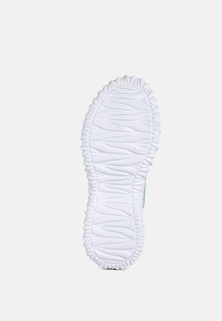 fair play knitted chunky running sneakers#color_green