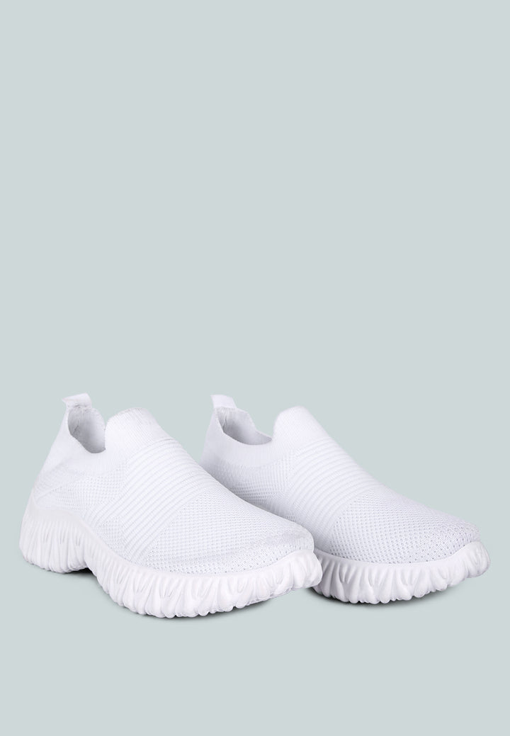 fair play knitted chunky running sneakers#color_white
