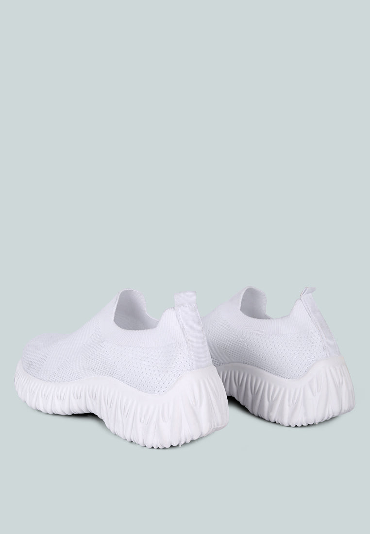fair play knitted chunky running sneakers#color_white