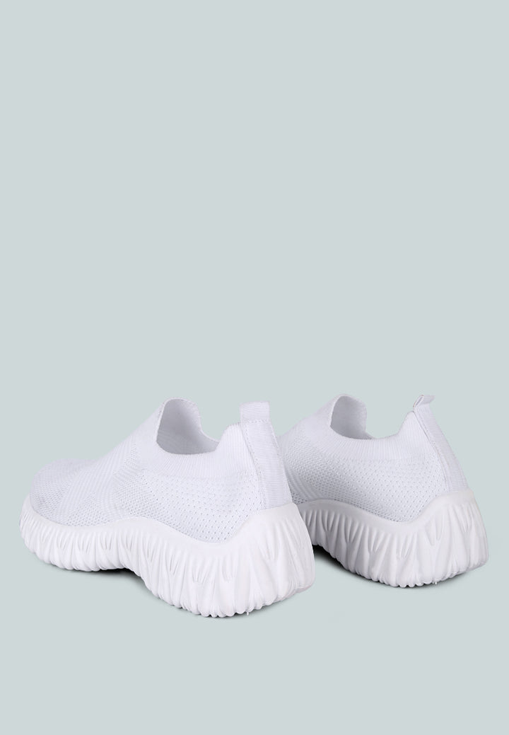 fair play knitted chunky running sneakers#color_white