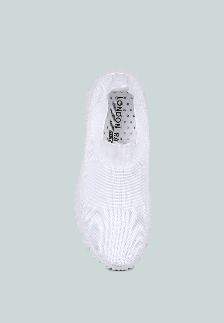 fair play knitted chunky running sneakers#color_white