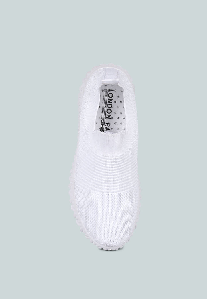 fair play knitted chunky running sneakers#color_white