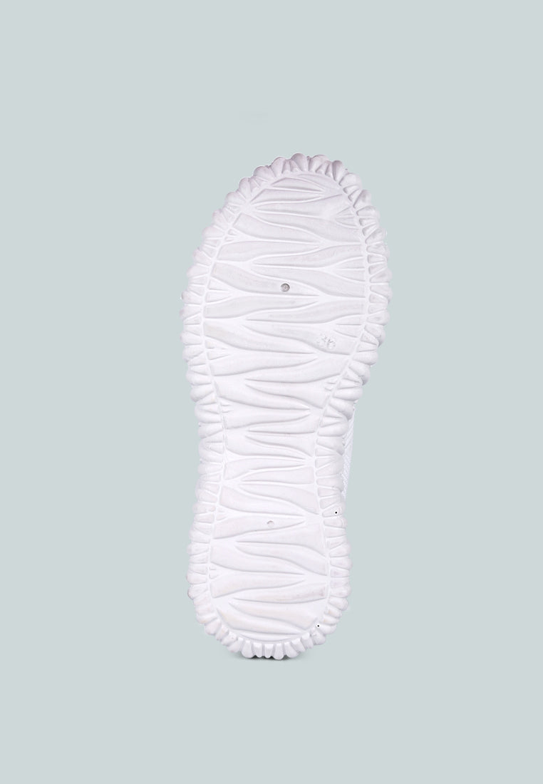 fair play knitted chunky running sneakers#color_white