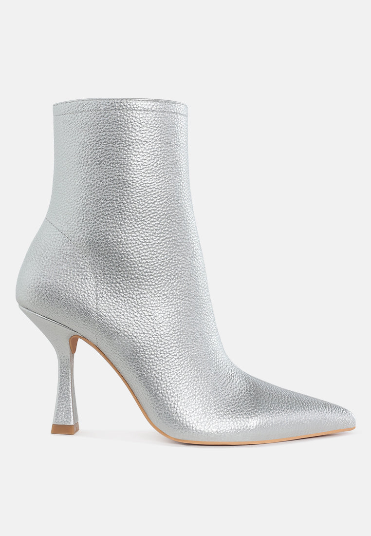 metallic pointed toe ankle boots by ruw#color_silver