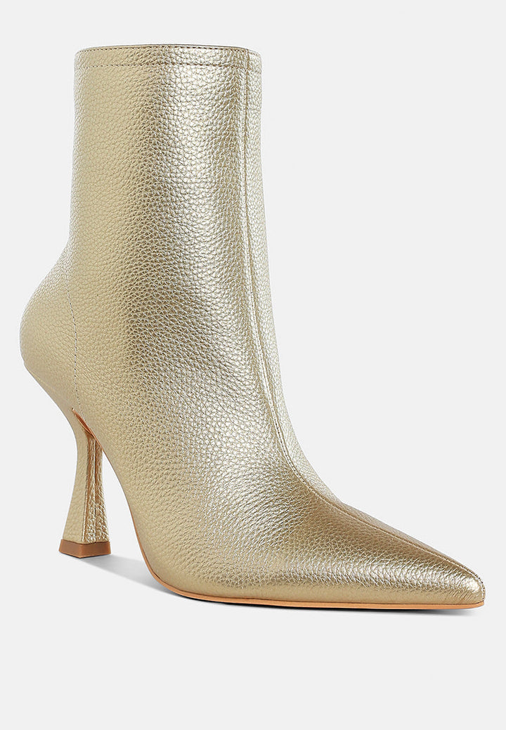 metallic pointed toe ankle boots by ruw#color_gold