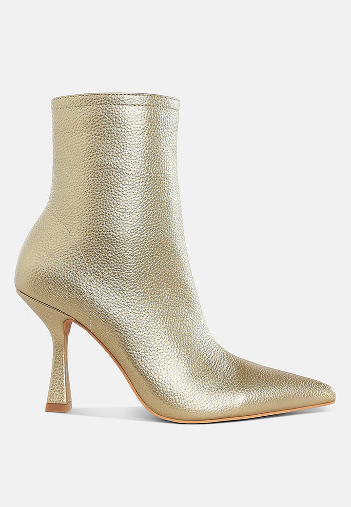 metallic pointed toe ankle boots by ruw#color_gold