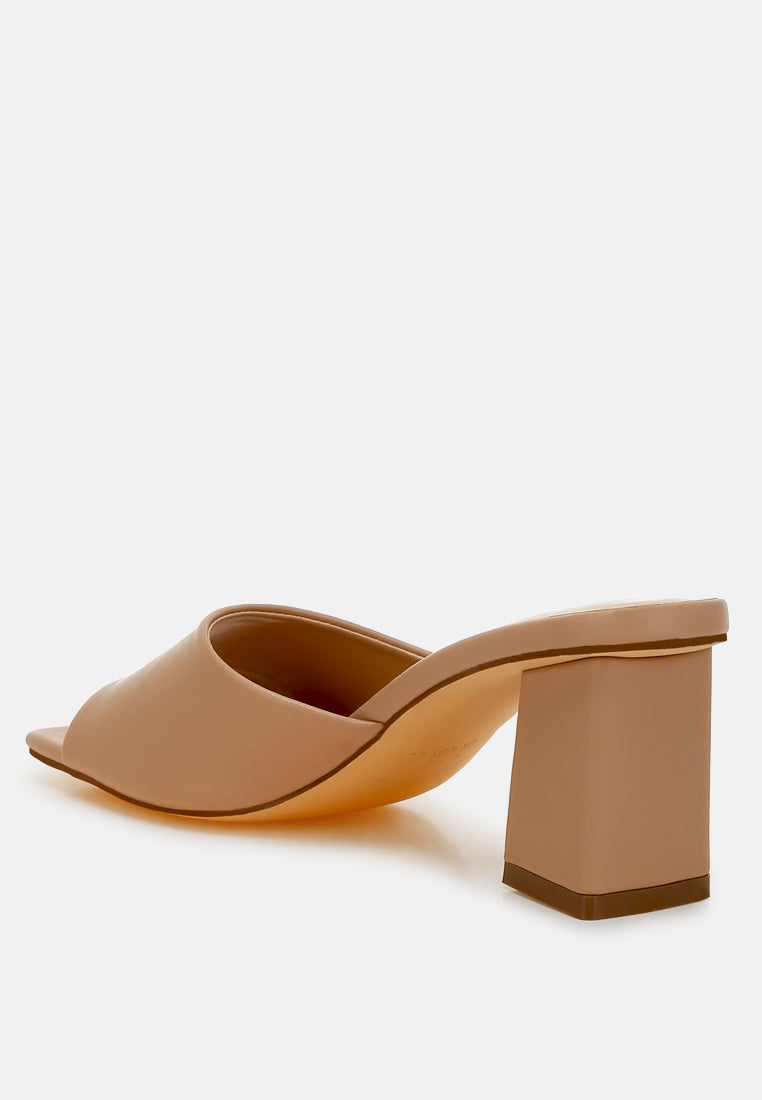 faux leather block heel sandals #color_camel