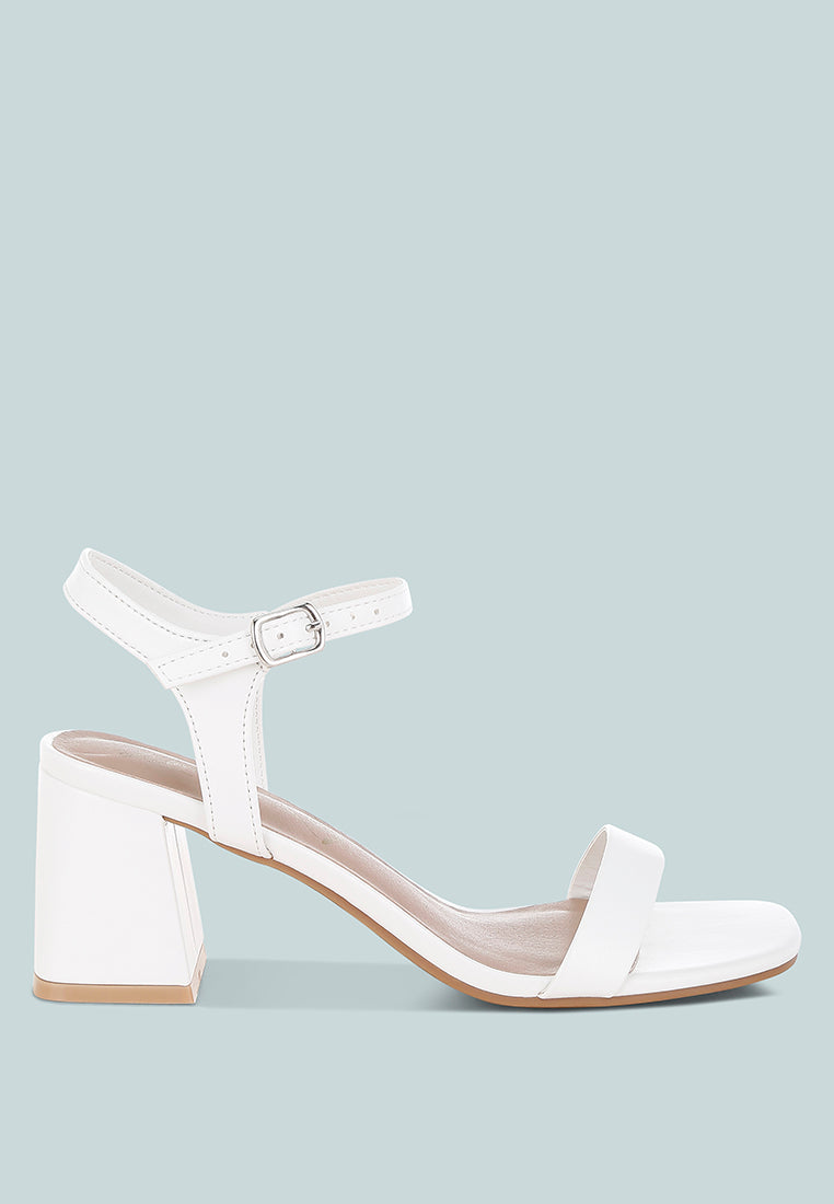 kazara faux leather block heels#color_white