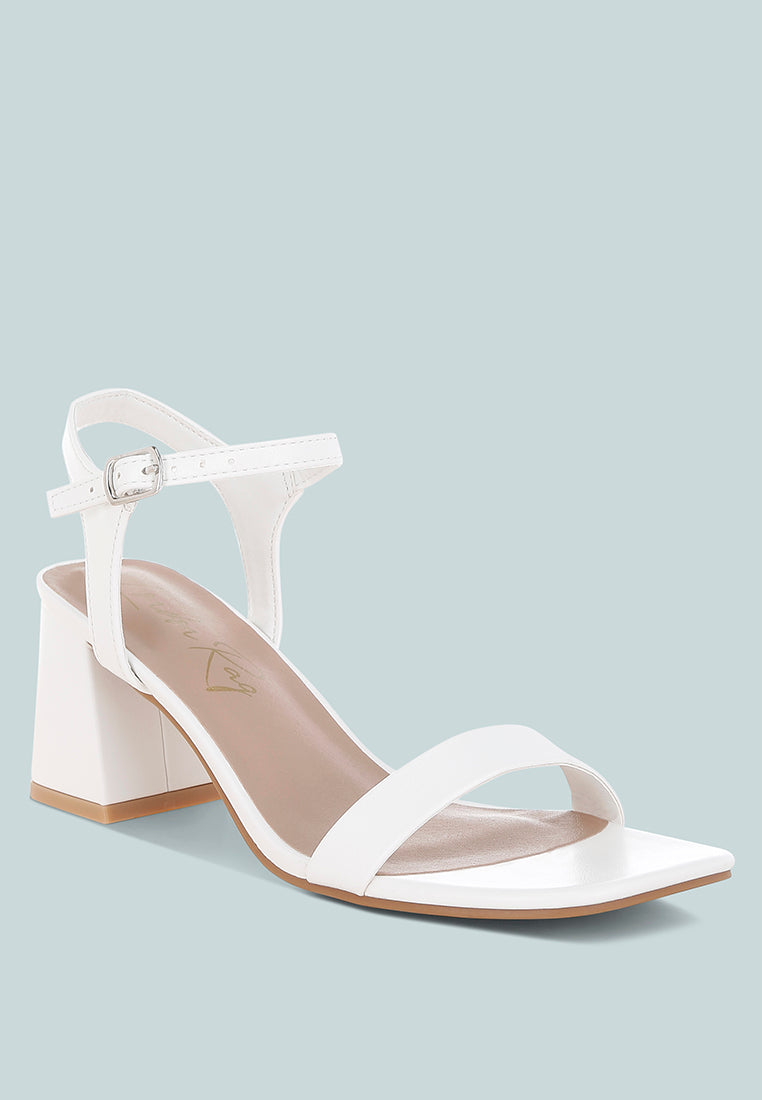 kazara faux leather block heels#color_white