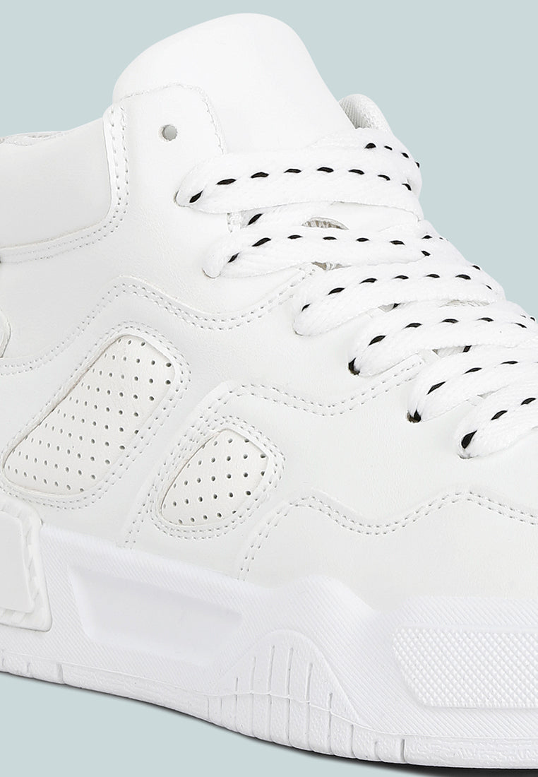 faux leather chunky sneakers#color_white