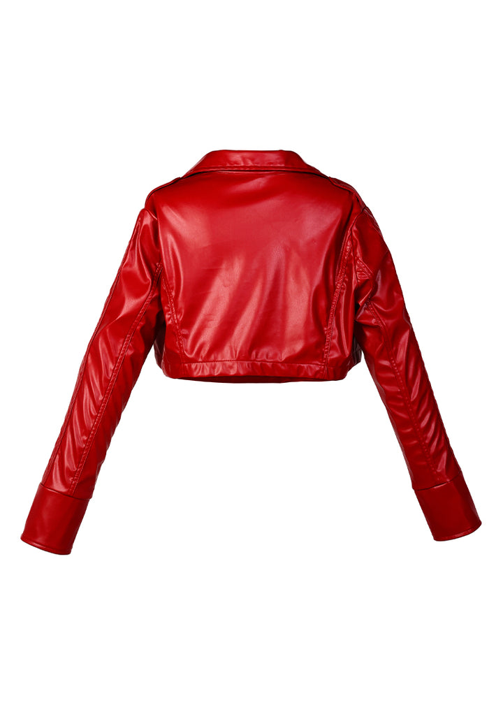 faux leather crop jacket by ruw#color_red