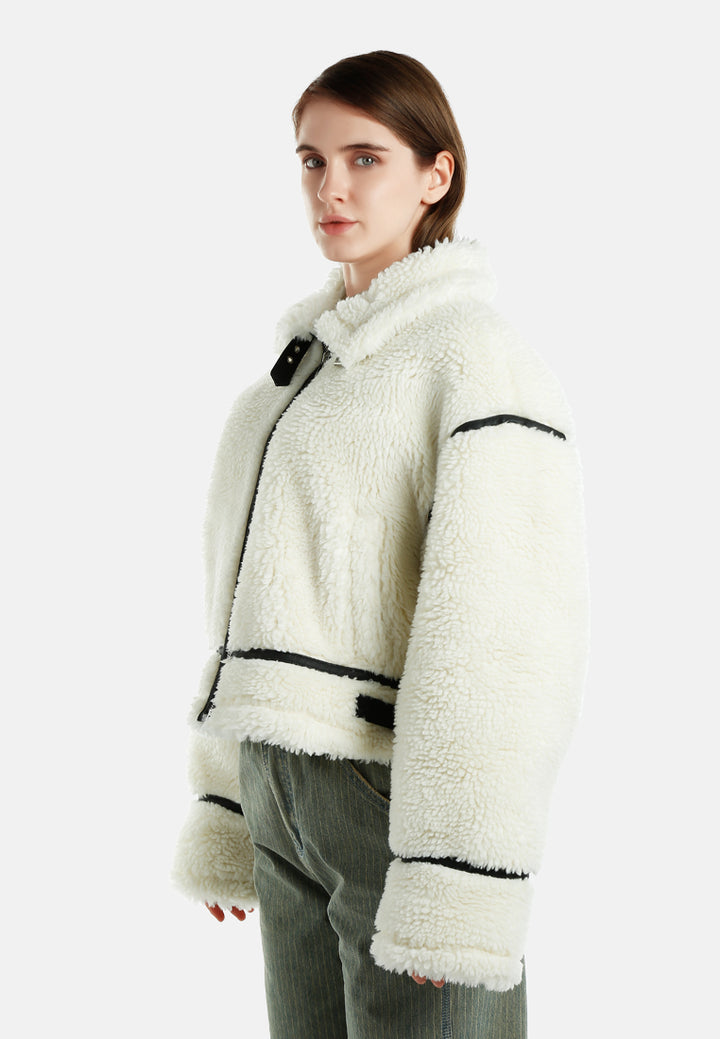faux shearling aviator jacket by ruw#color_cream