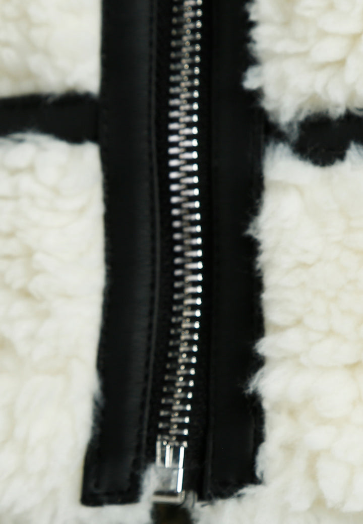 faux shearling aviator jacket by ruw#color_cream