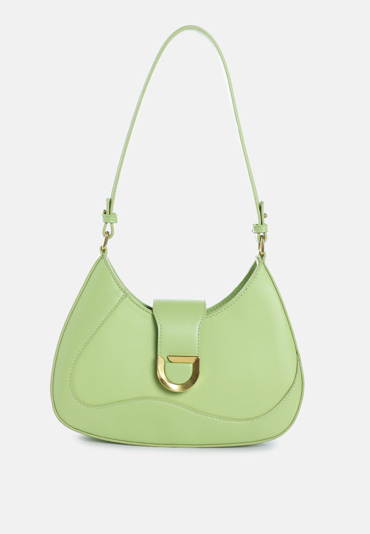 faux leather shoulder bag by ruw#color_green