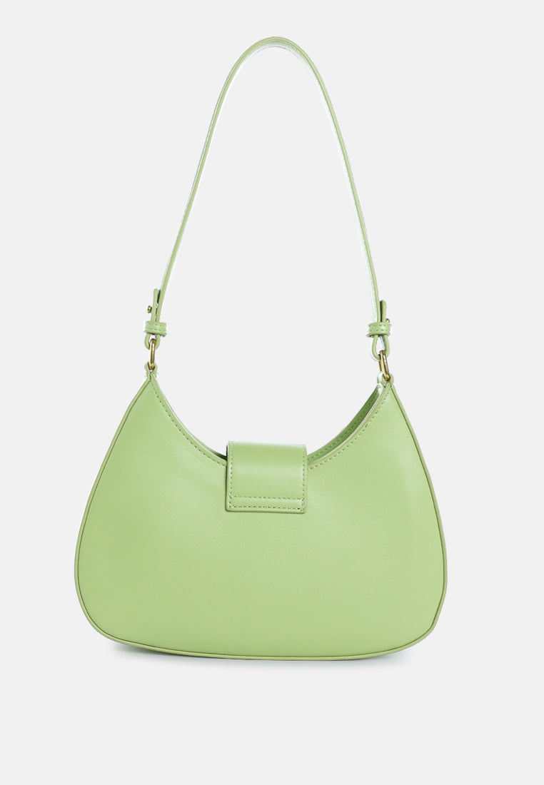 faux leather shoulder bag by ruw#color_green