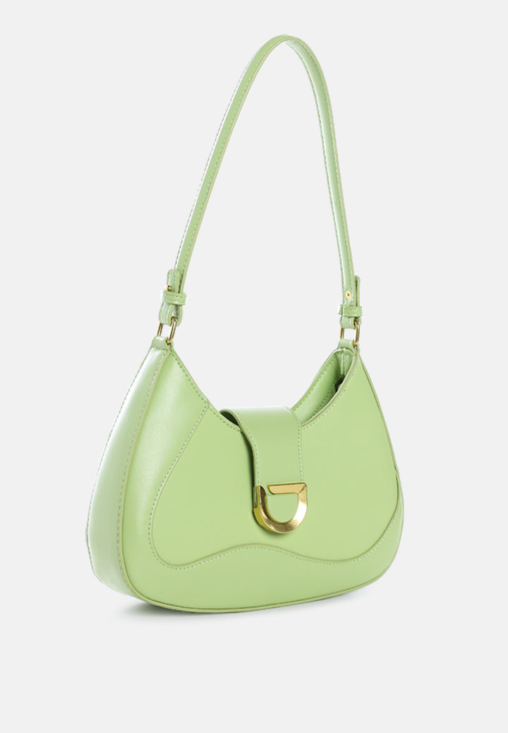 faux leather shoulder bag by ruw#color_green