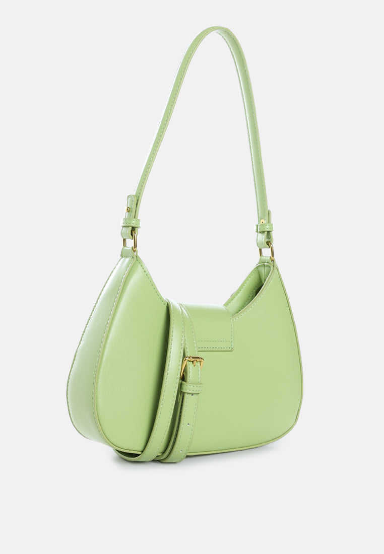 faux leather shoulder bag by ruw#color_green