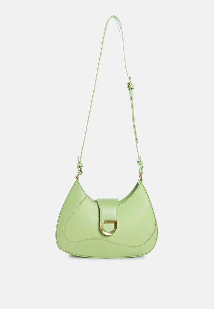 faux leather shoulder bag by ruw#color_green