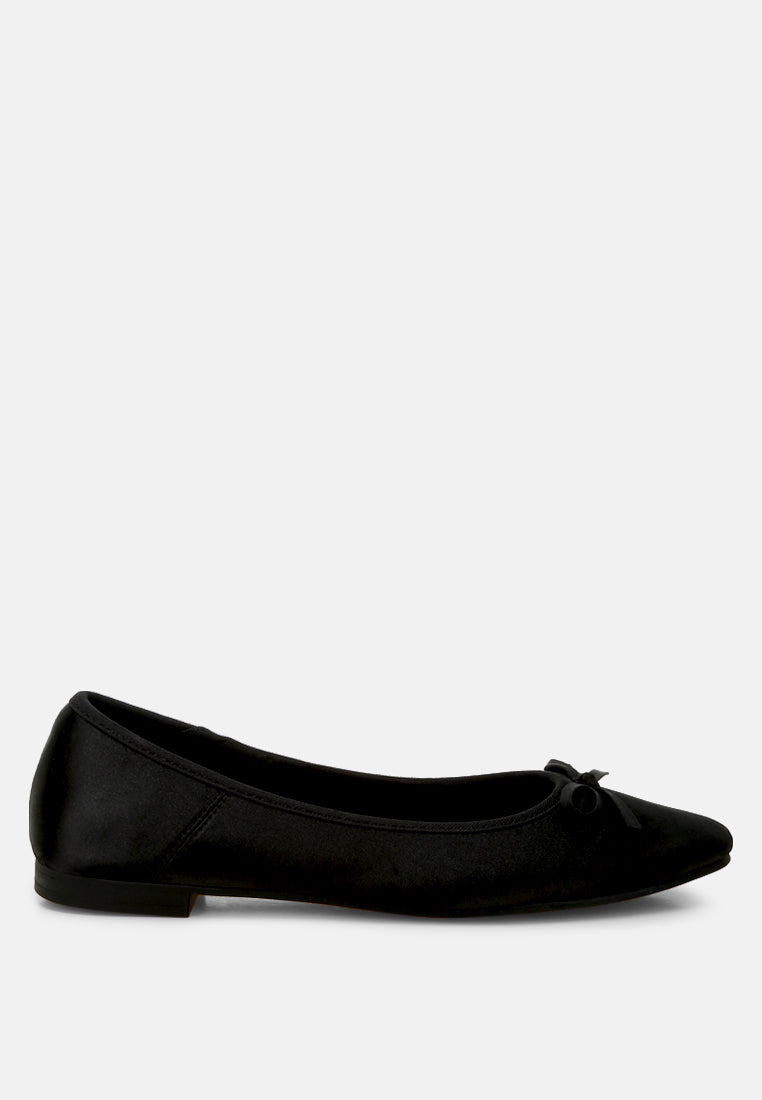 satin bow embellished ballerinas by ruw#color_black