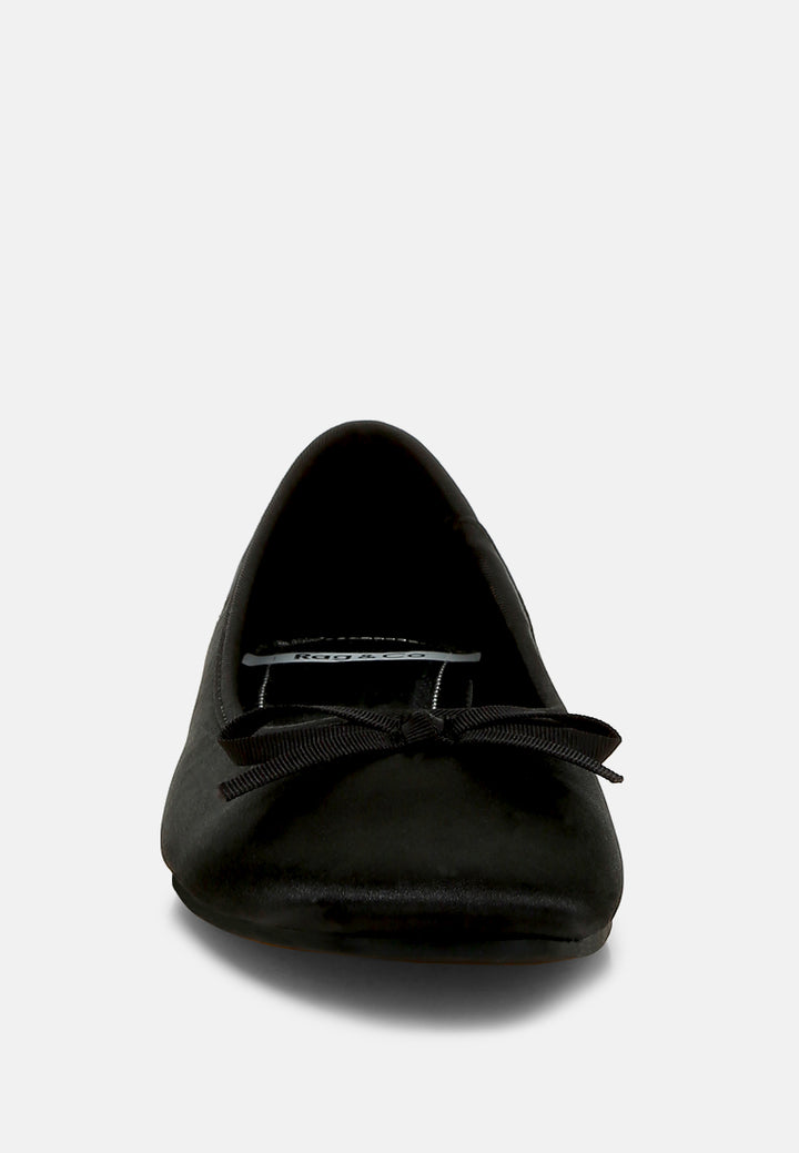 satin bow embellished ballerinas by ruw#color_black