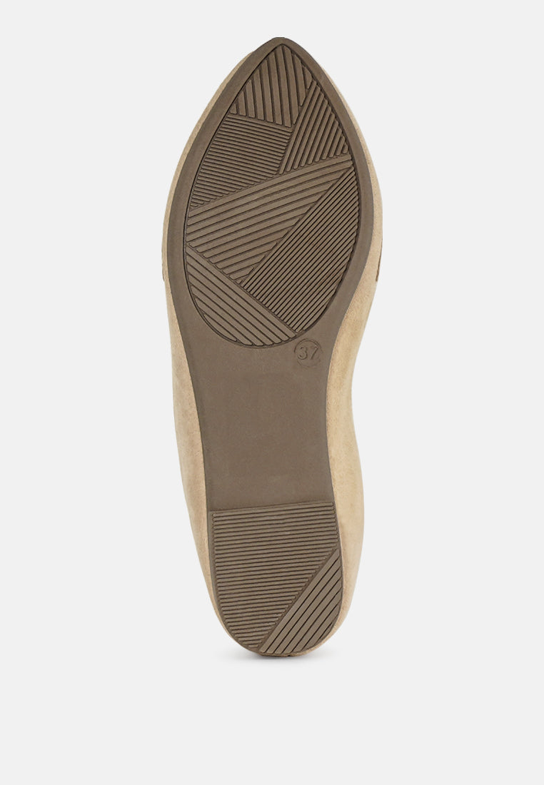 horsebit detail flexible loafers by ruw #color_beige