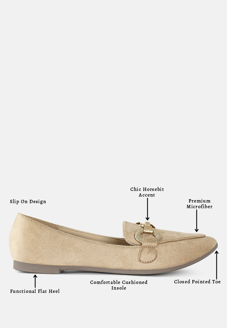 horsebit detail flexible loafers by ruw #color_beige