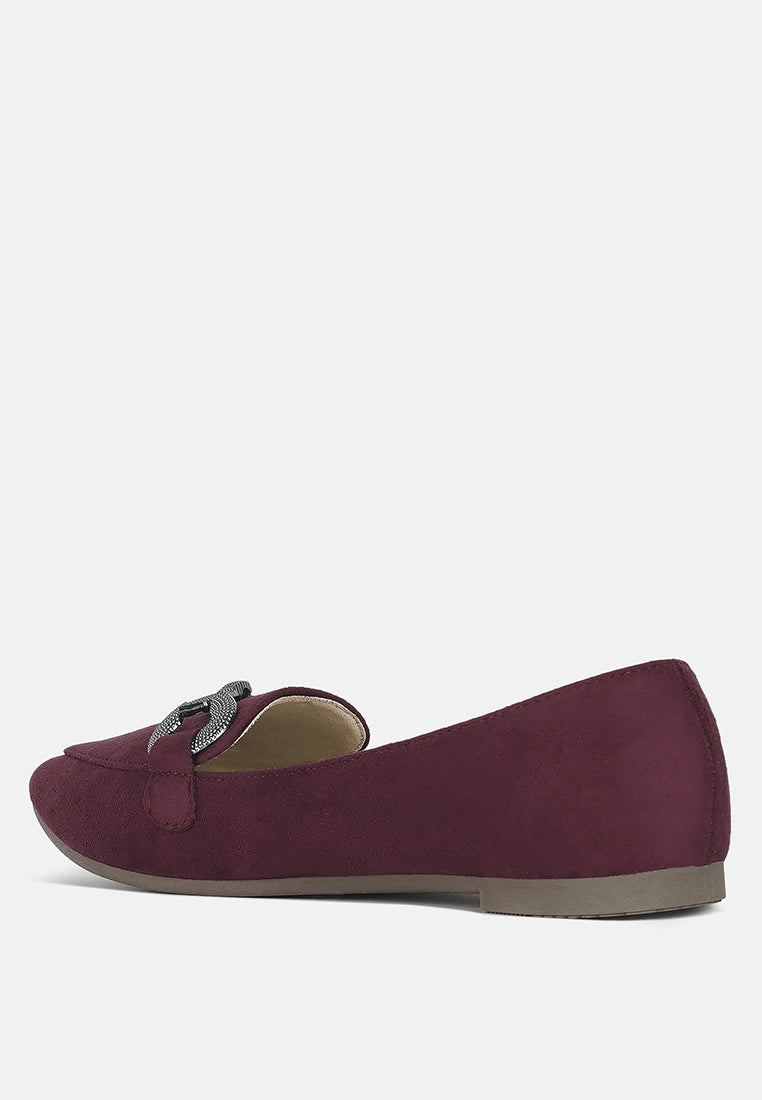 horsebit detail flexible loafers by ruw #color_burgundy