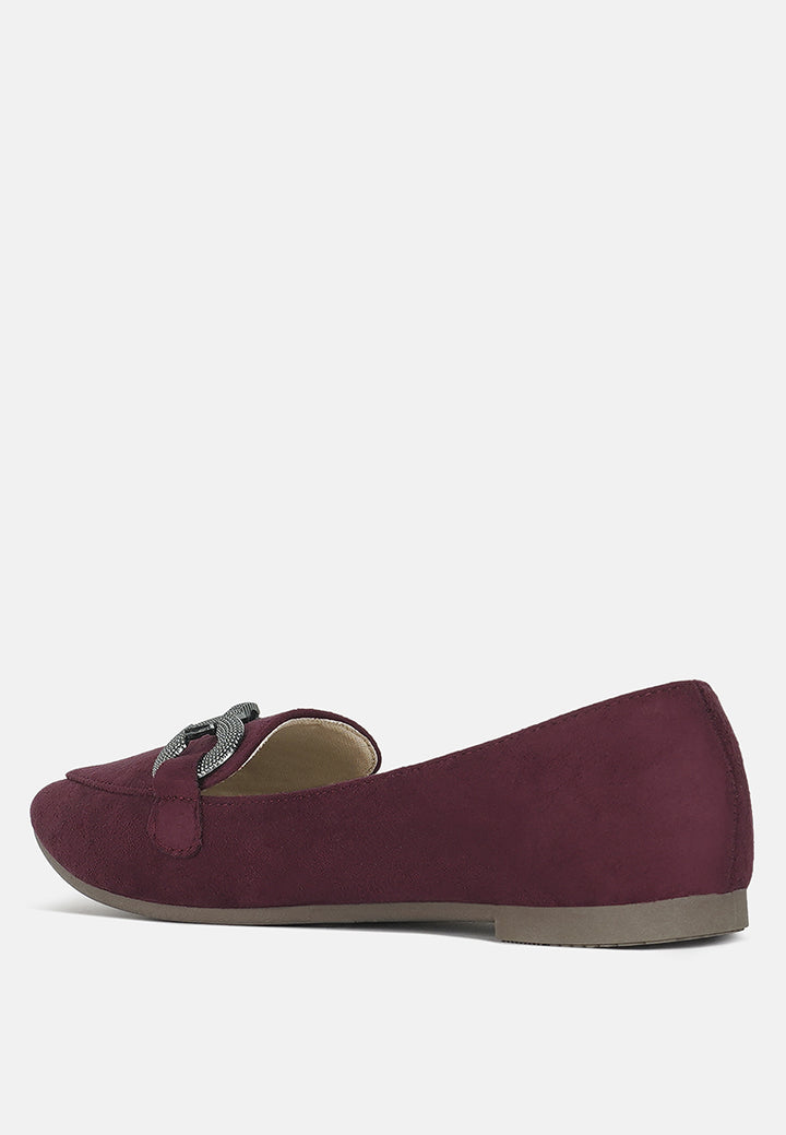 horsebit detail flexible loafers by ruw #color_burgundy