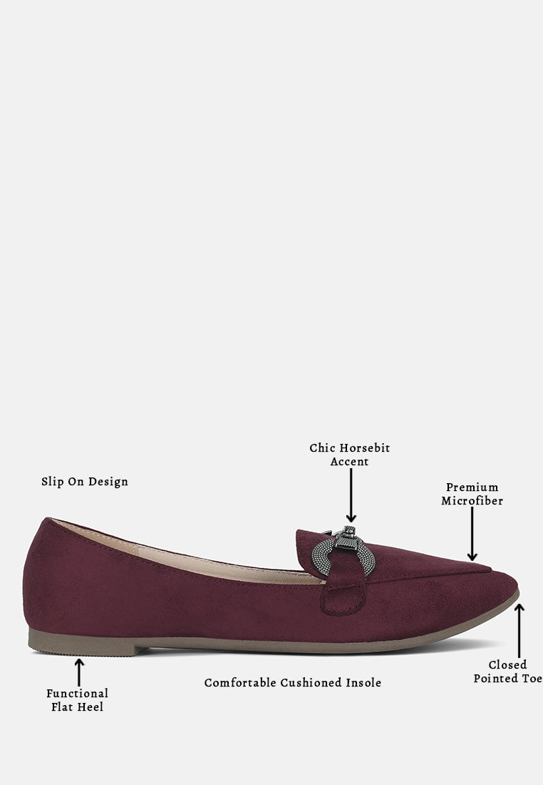 horsebit detail flexible loafers by ruw #color_burgundy