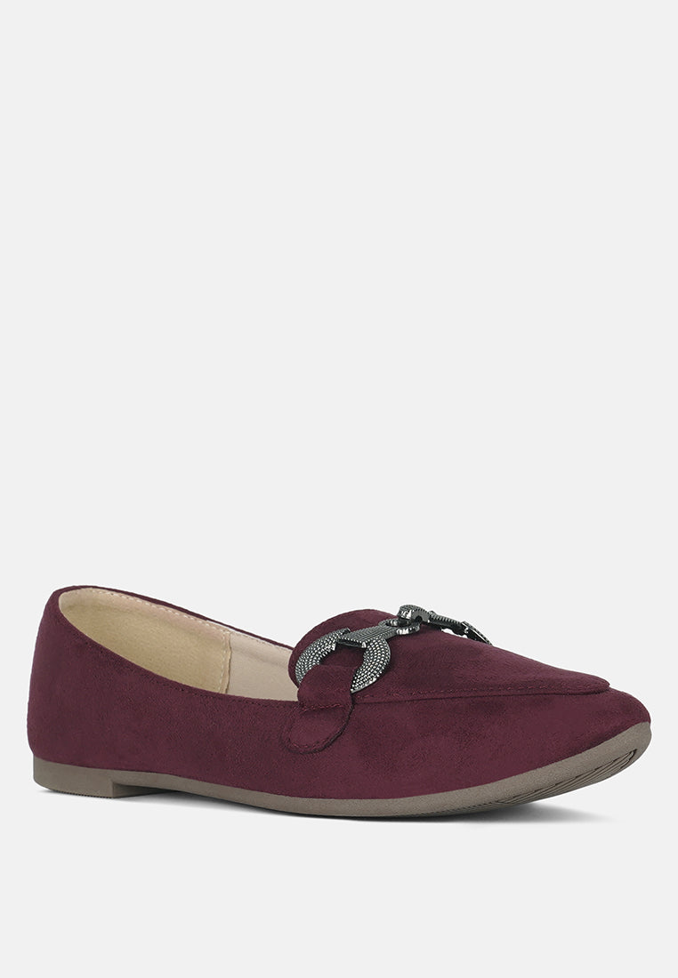 horsebit detail flexible loafers by ruw #color_burgundy