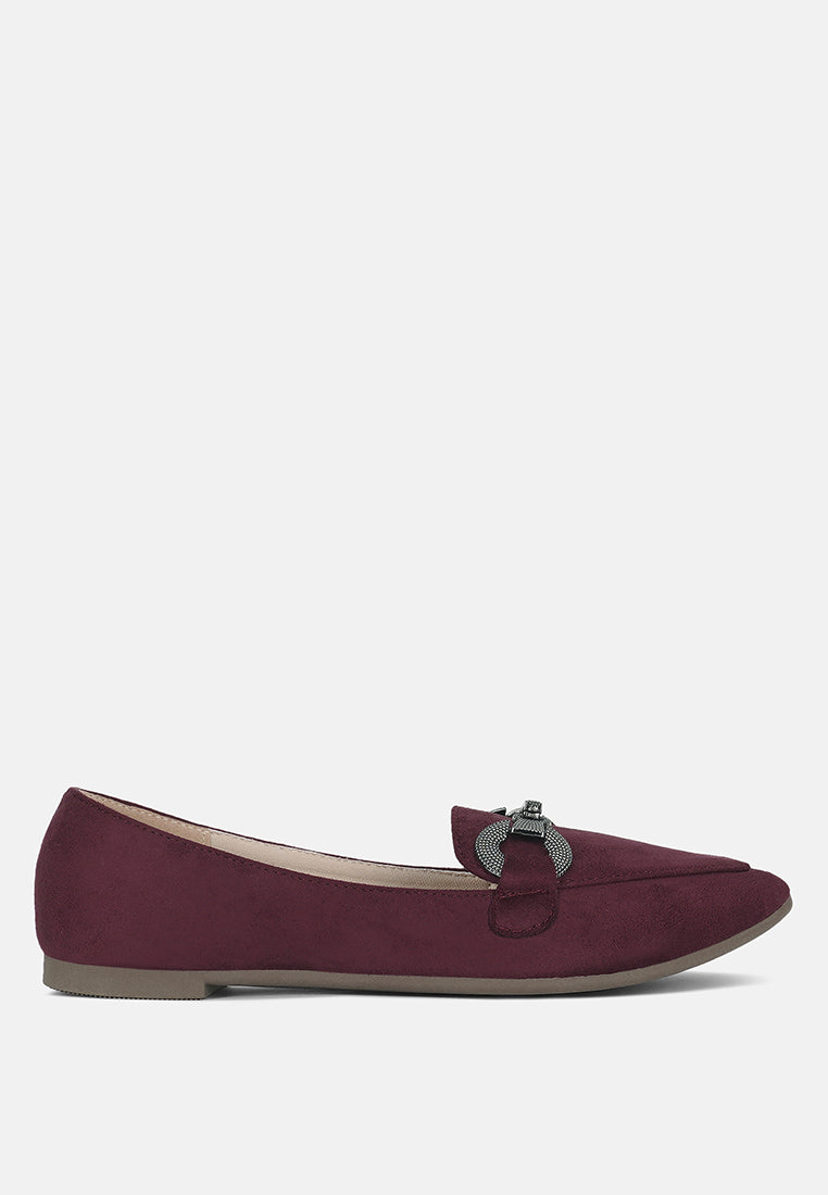 horsebit detail flexible loafers by ruw #color_burgundy