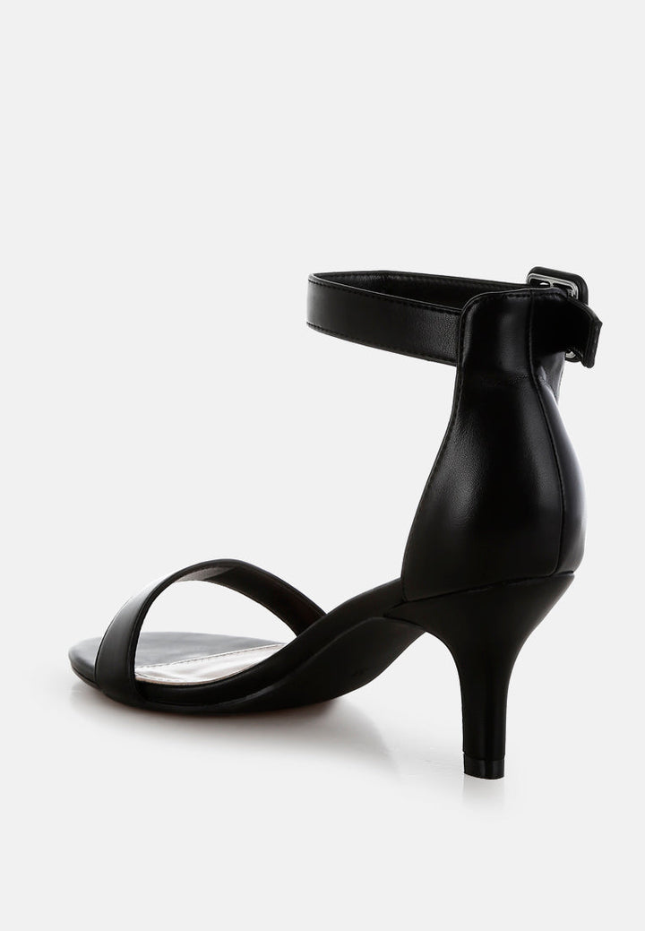 faux leather kitten heel sandals by ruw#color_black
