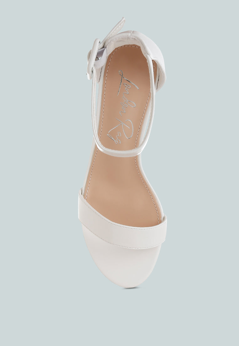 faux leather kitten heel sandals by ruw#color_white