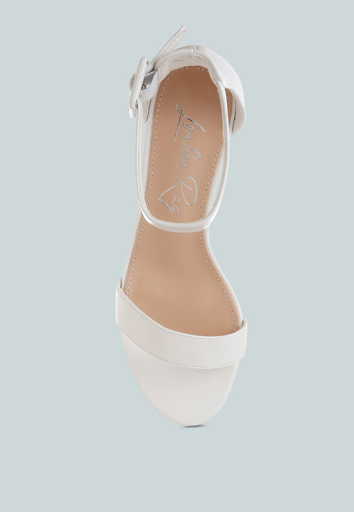 faux leather kitten heel sandals by ruw#color_white