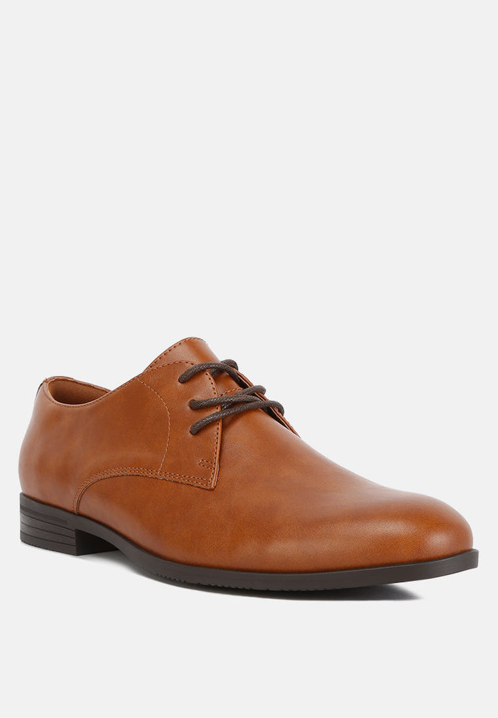 men's minimalist derby shoes by ruw#color_tan