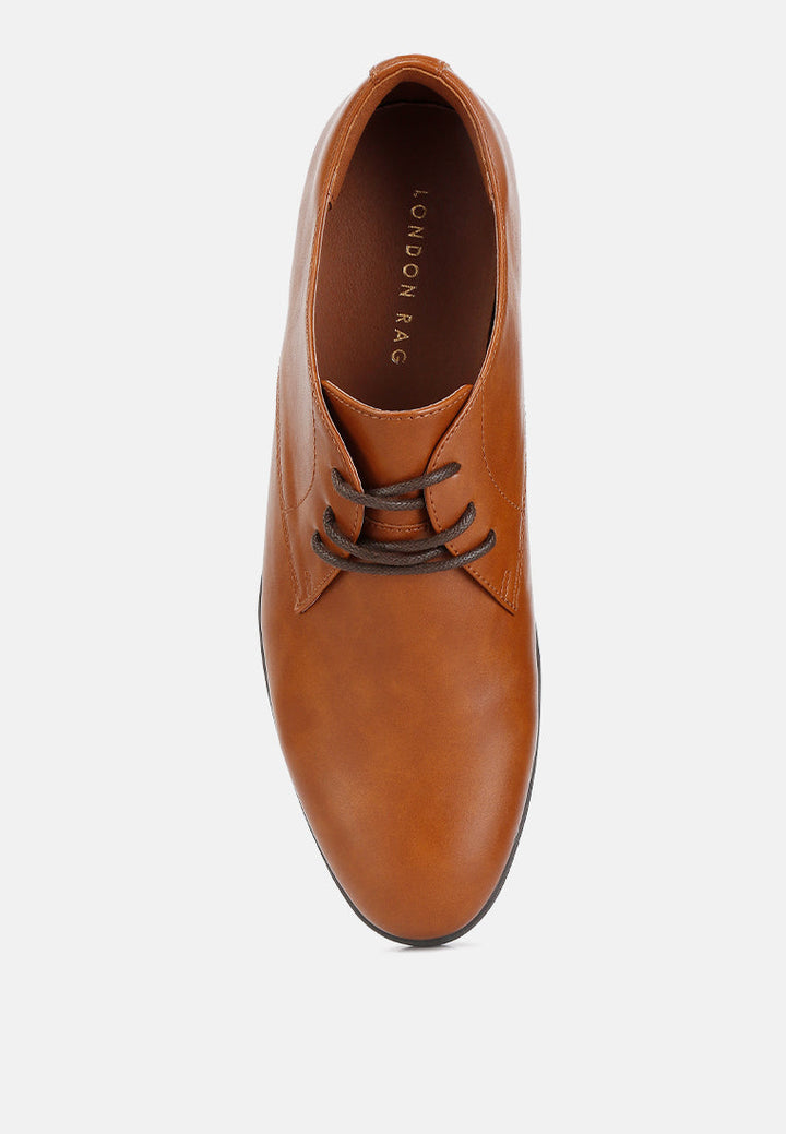 men's minimalist derby shoes by ruw#color_tan