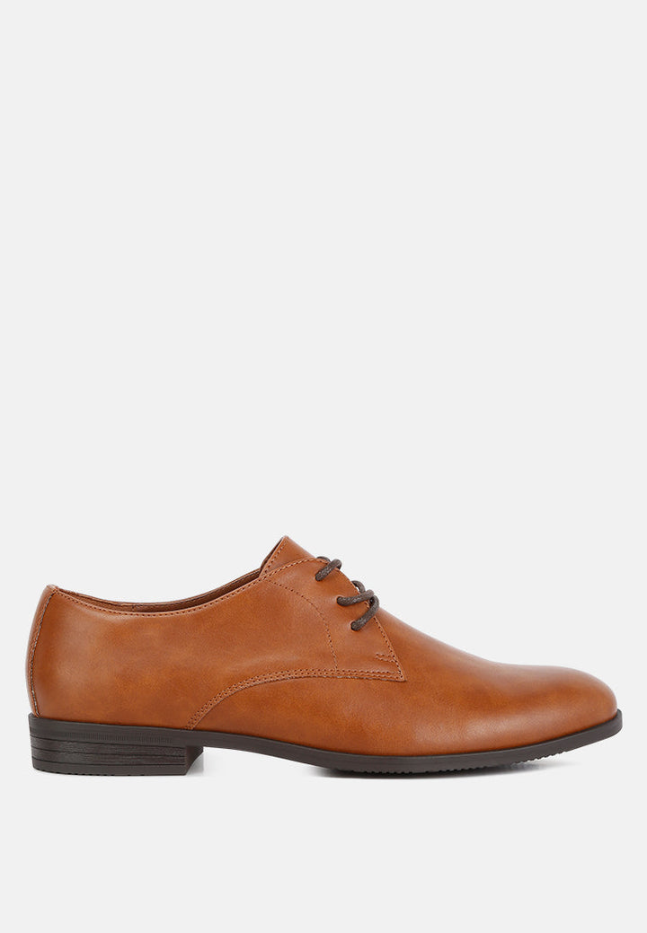 men's minimalist derby shoes by ruw#color_tan