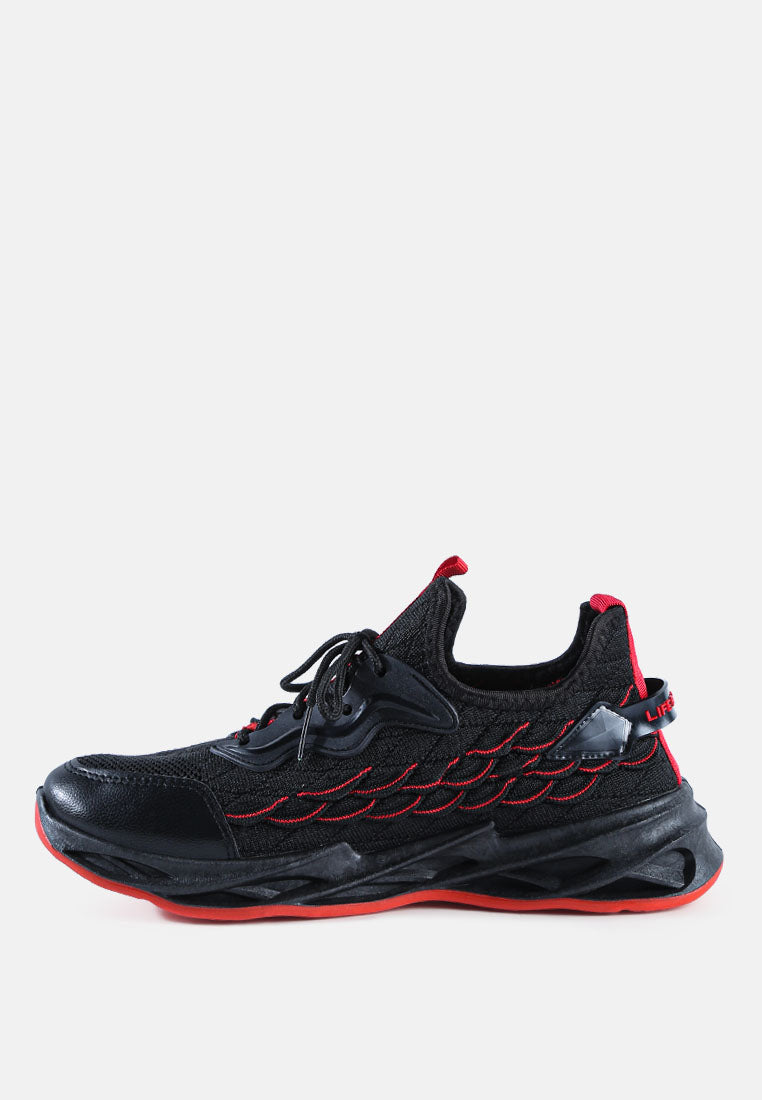 fish scale goovy running trainers#color_black