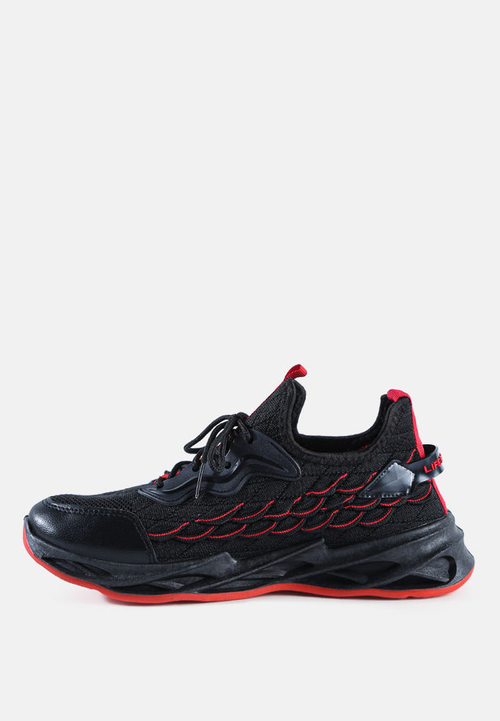 fish scale goovy running trainers#color_black