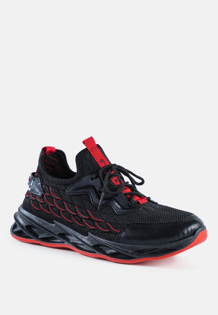 fish scale goovy running trainers#color_black