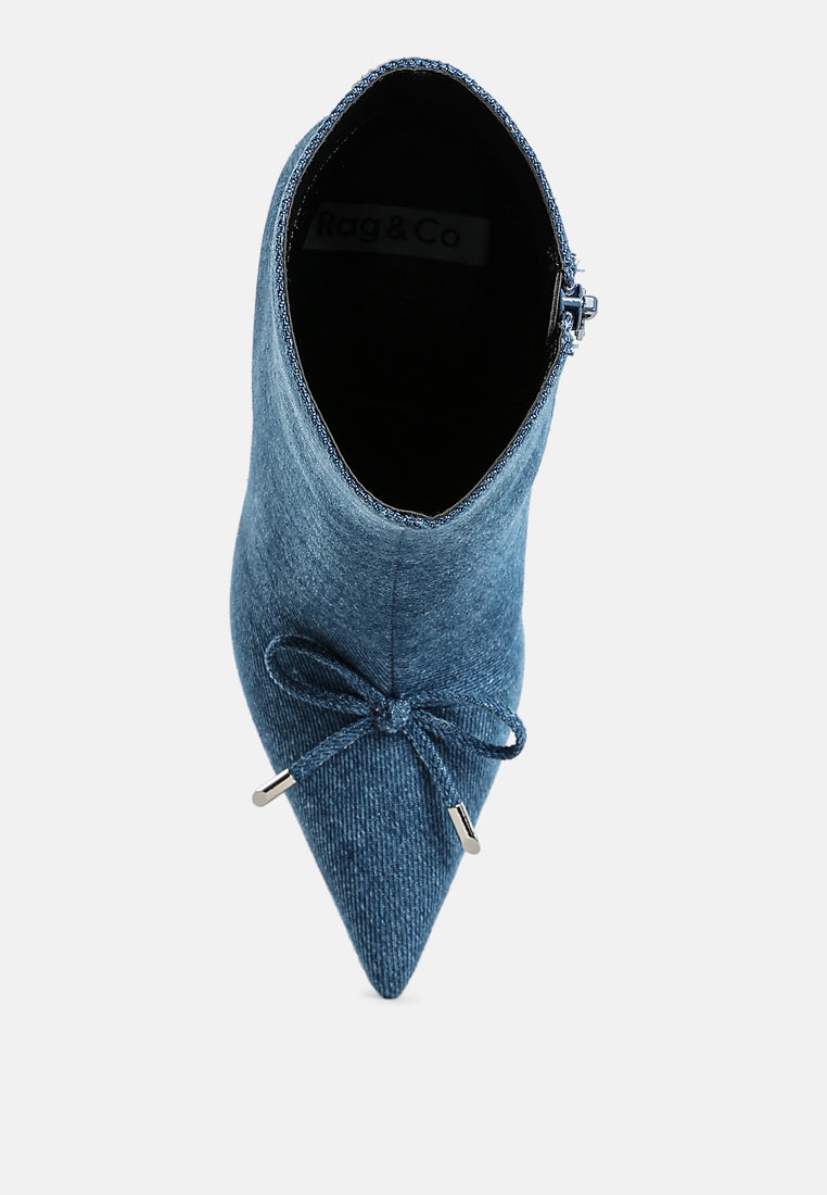 bow detail denim ankle boots by ruw#color_denim