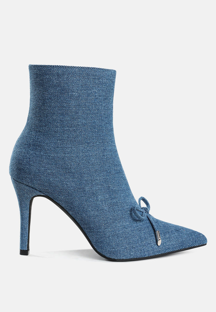 bow detail denim ankle boots by ruw#color_denim