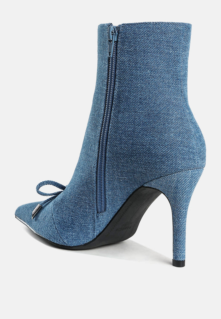 bow detail denim ankle boots by ruw#color_denim