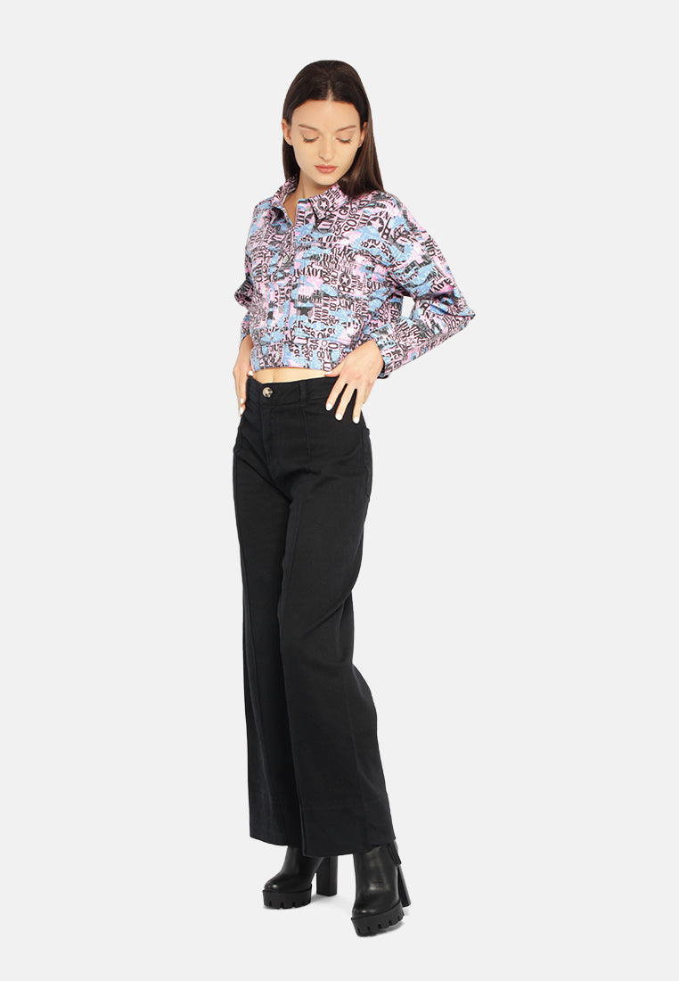 flared pants for women#color_black