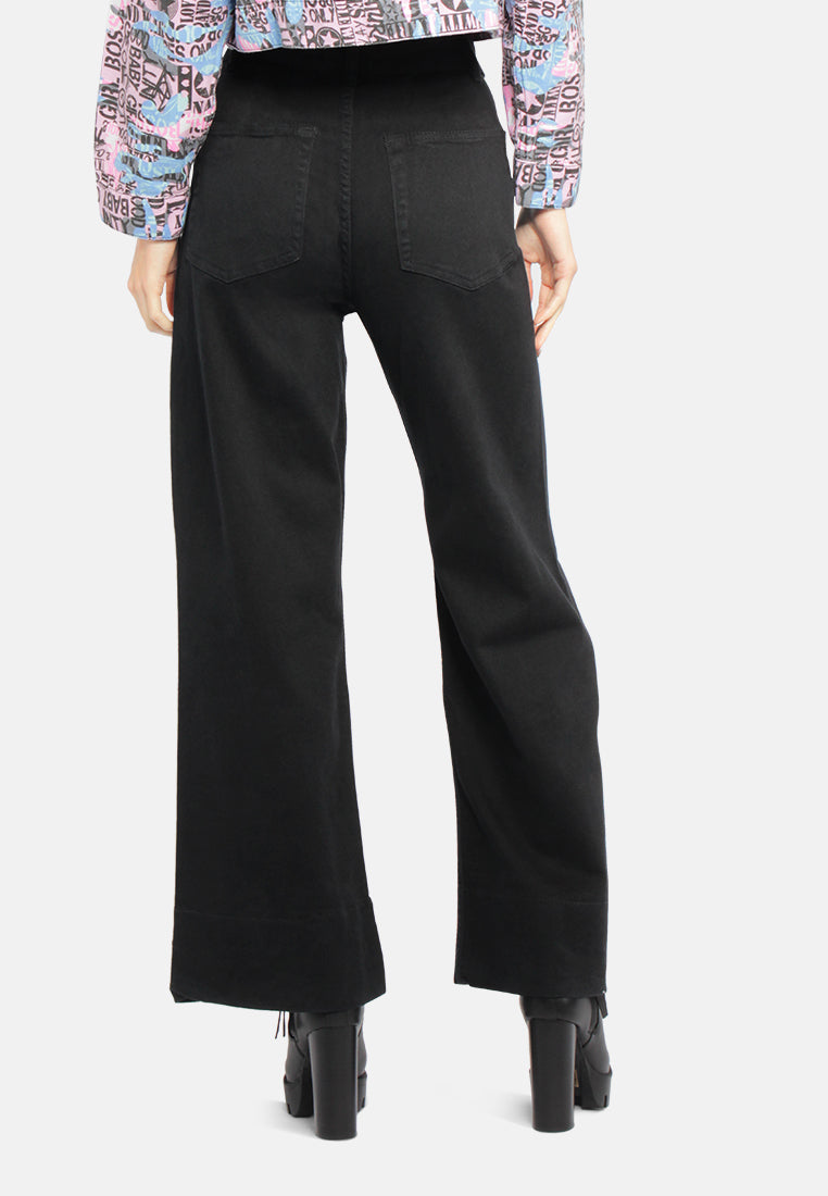 flared pants for women#color_black