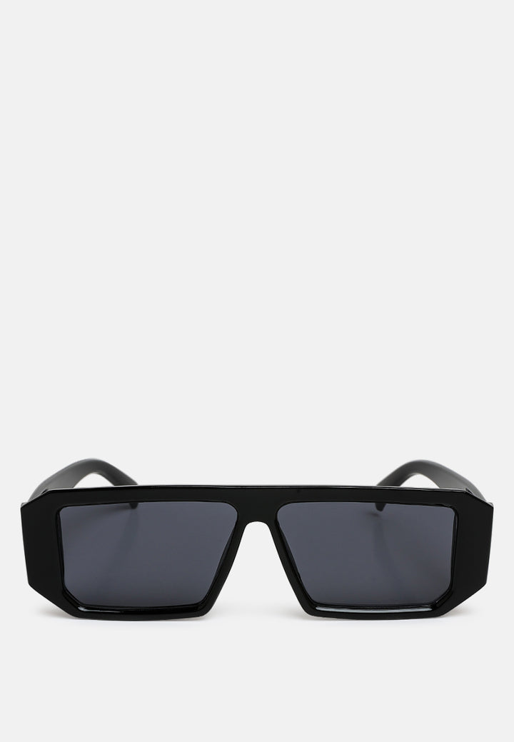 flat bridge rectangular sunglasses in by ruw#color_black