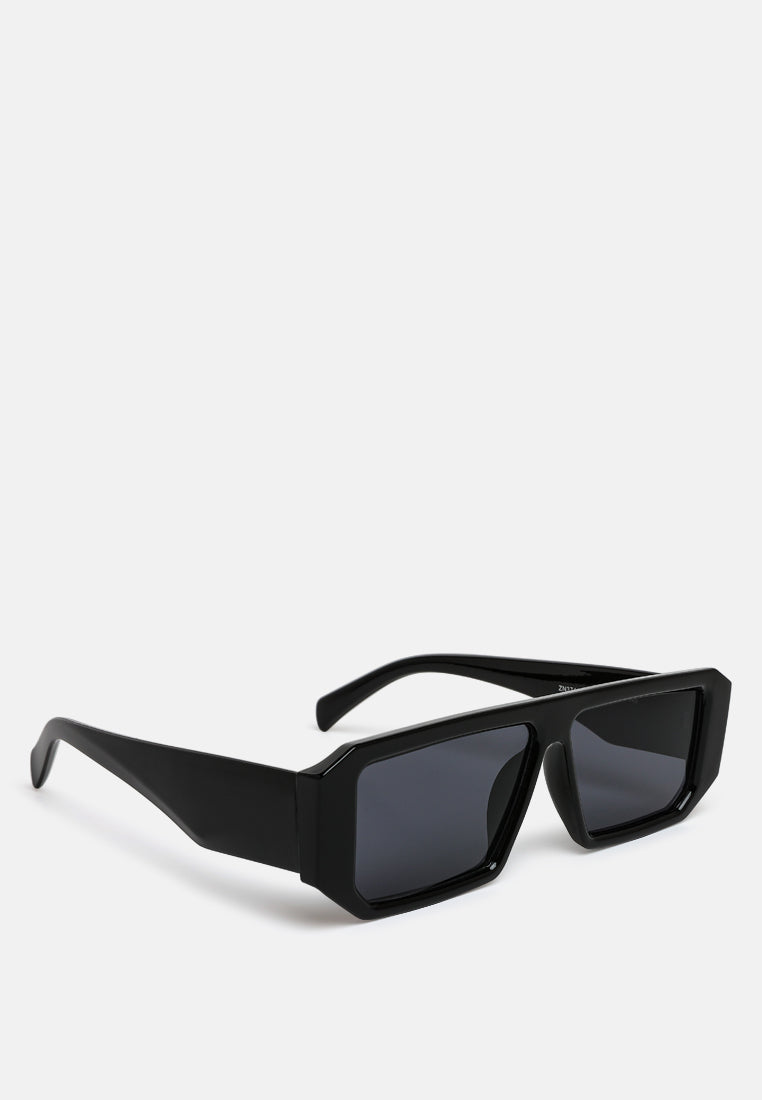 flat bridge rectangular sunglasses in by ruw#color_black